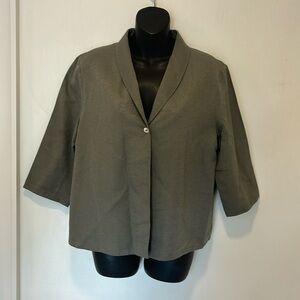 Eileen Fisher New York Silk Green Formal Jacket Size Small